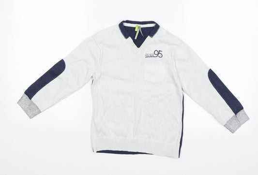 Orchestra Boys White   Pullover Jumper Size 4 Years  - Orc & Co Trad mark 95