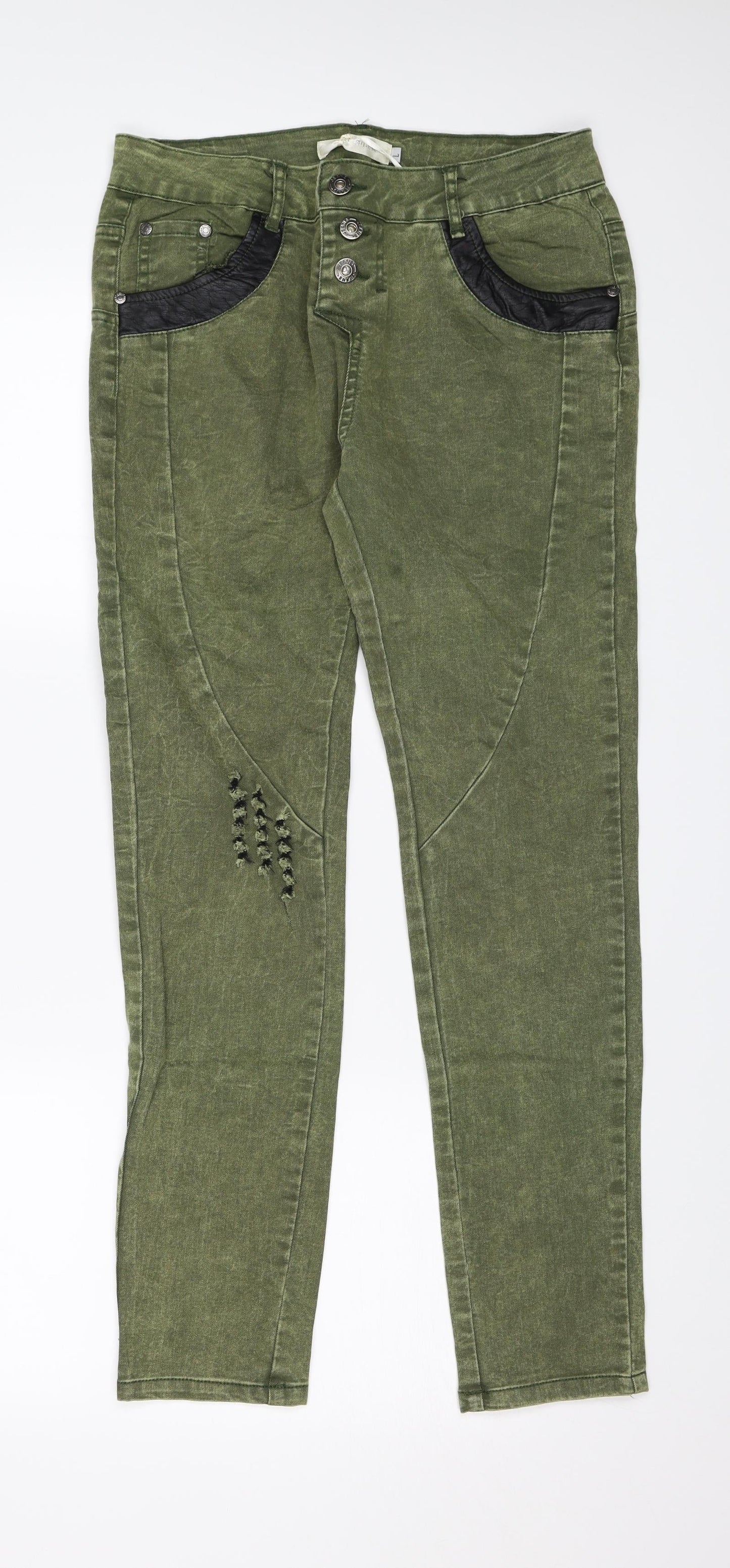 Best Emilie Womens Green   Skinny Jeans Size L L27 in