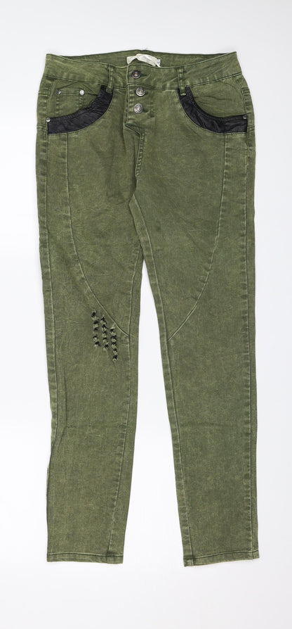 Best Emilie Womens Green   Skinny Jeans Size L L27 in