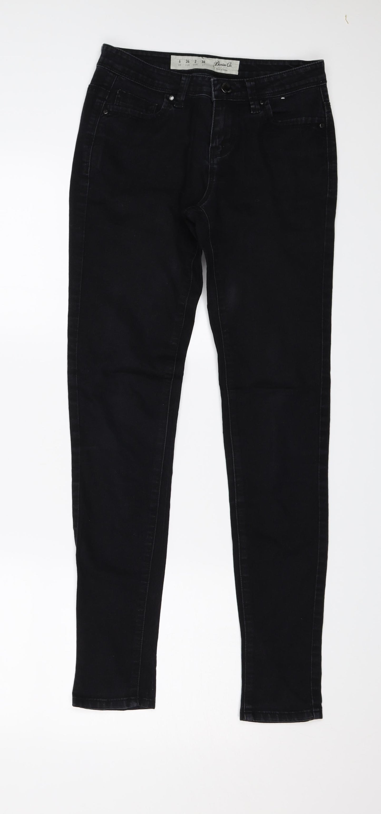 Denim & Co. Womens Black  Denim Skinny Jeans Size 6 L29 in