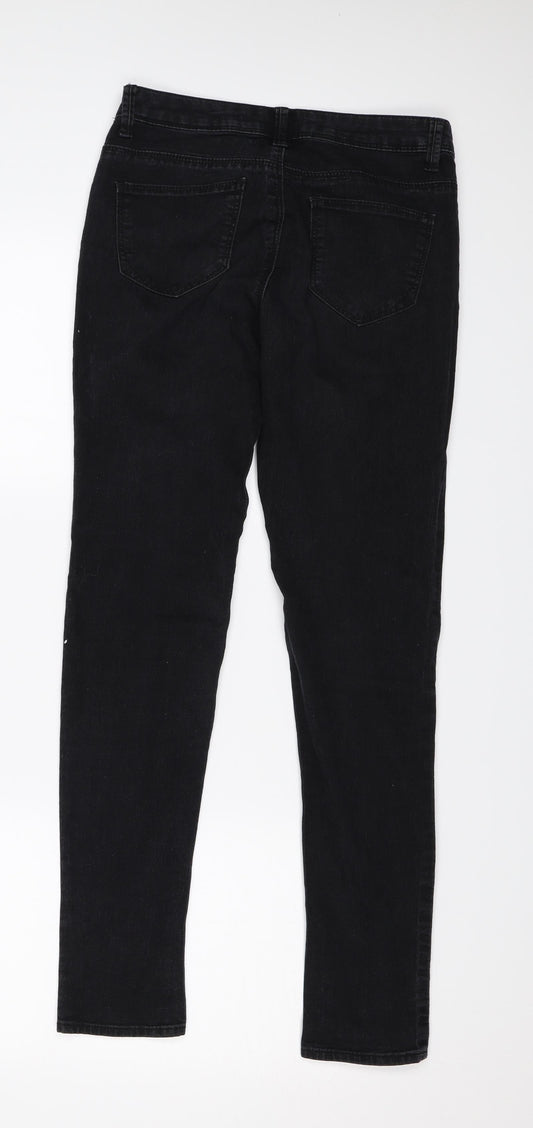 Denim & Co. Womens Black  Denim Skinny Jeans Size 6 L28 in