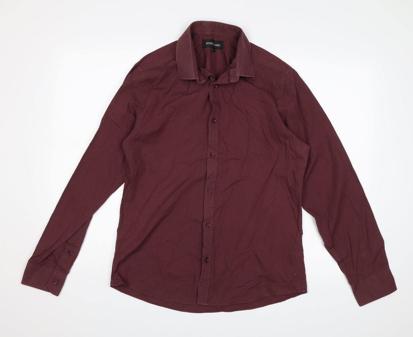 Womens UK Size M River Island Purple Basic Button-Up