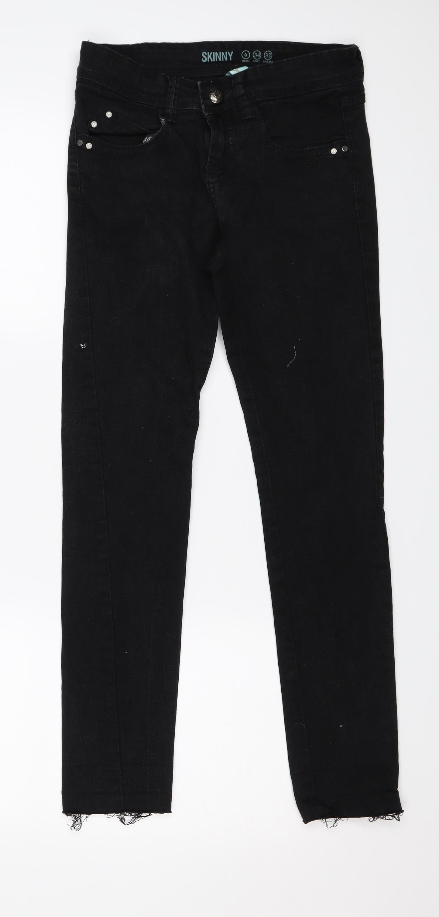 Denim & Co. Womens Black  Denim Skinny Jeans Size 6 L26 in