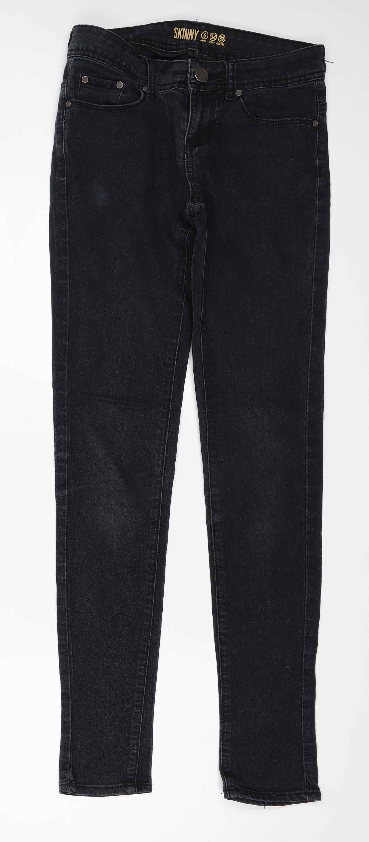 Denim & Co. Womens Black  Denim Skinny Jeans Size 6 L28 in