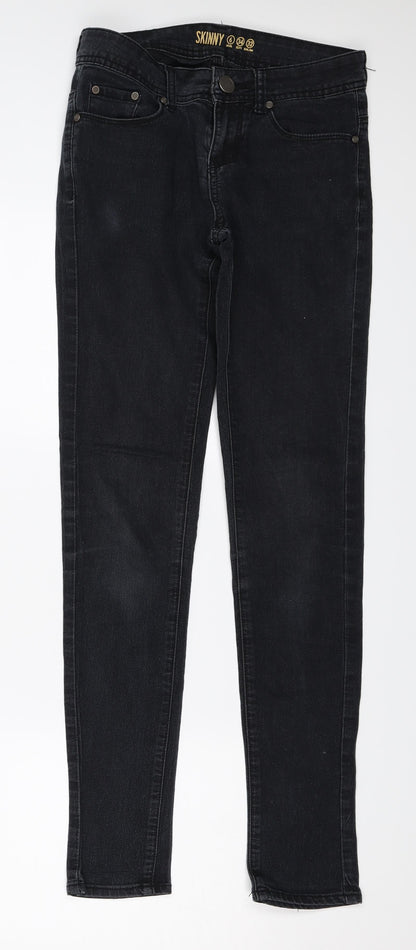 Denim & Co. Womens Black  Denim Skinny Jeans Size 6 L28 in