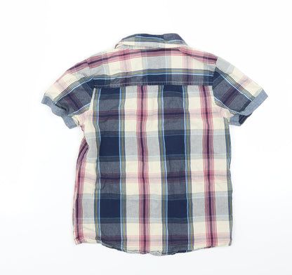 F&F Boys Beige Plaid  Basic Button-Up Size 5-6 Years