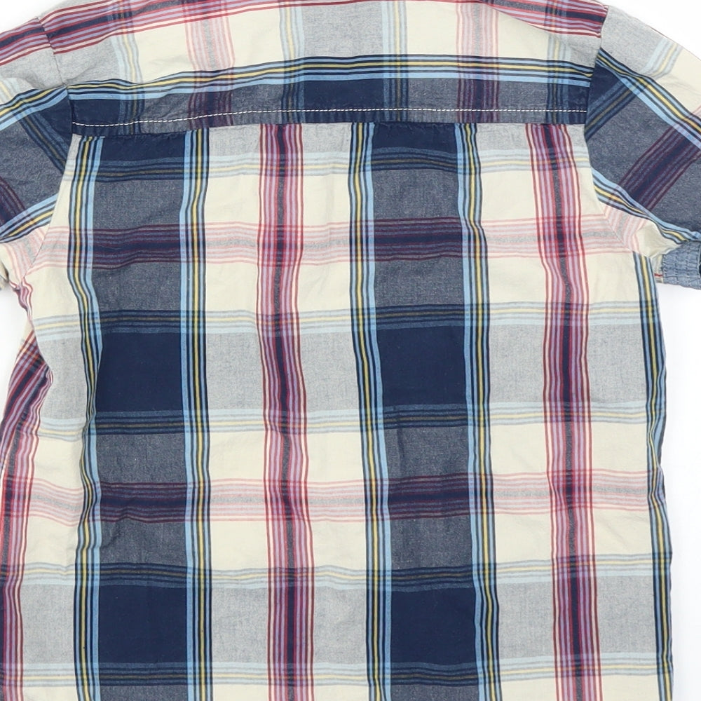 F&F Boys Beige Plaid  Basic Button-Up Size 5-6 Years