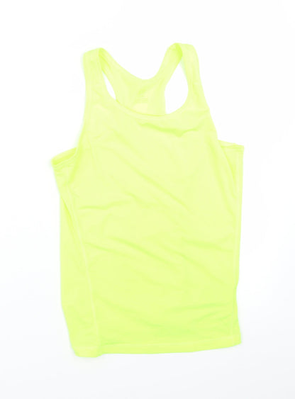 H&M Girls Yellow   Basic Tank Size 11 Years  - High Visability