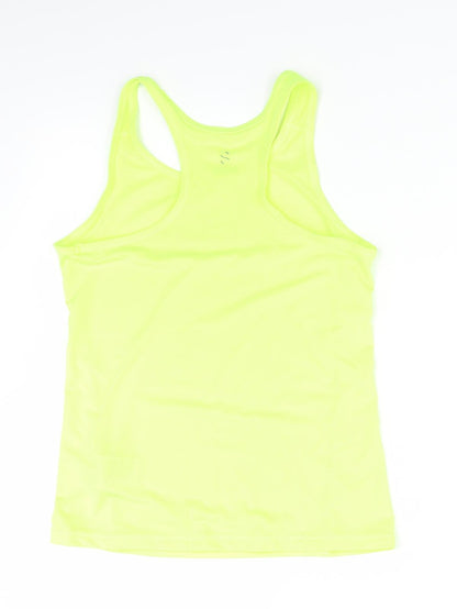H&M Girls Yellow   Basic Tank Size 11 Years  - High Visability