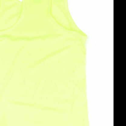 H&M Girls Yellow   Basic Tank Size 11 Years  - High Visability