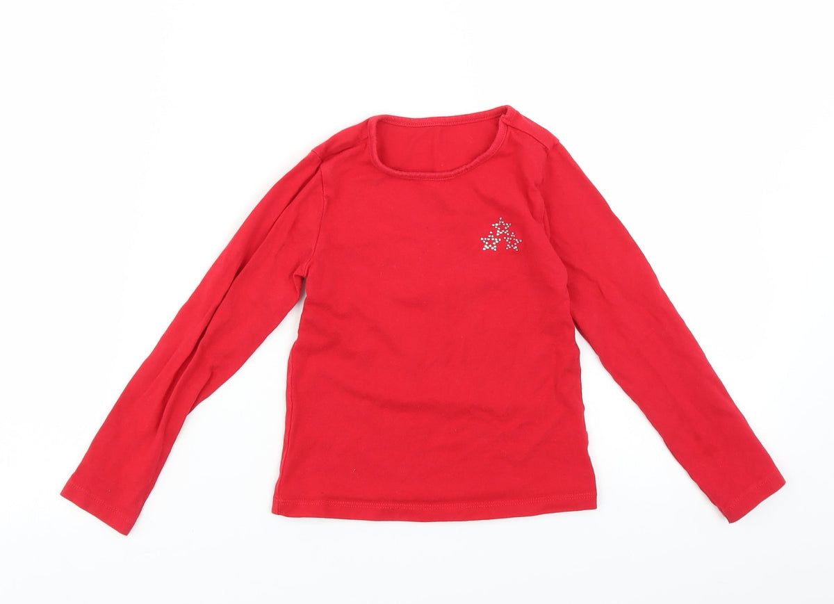 St Bernard Girls Red Basic T-Shirt Size 5 Years