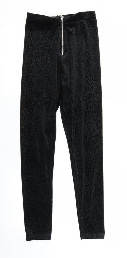 Primark Womens Black Animal Print  Trousers  Size XS L27 in
