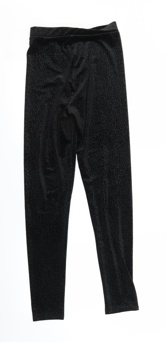 Primark Womens Black Animal Print  Trousers  Size XS L27 in