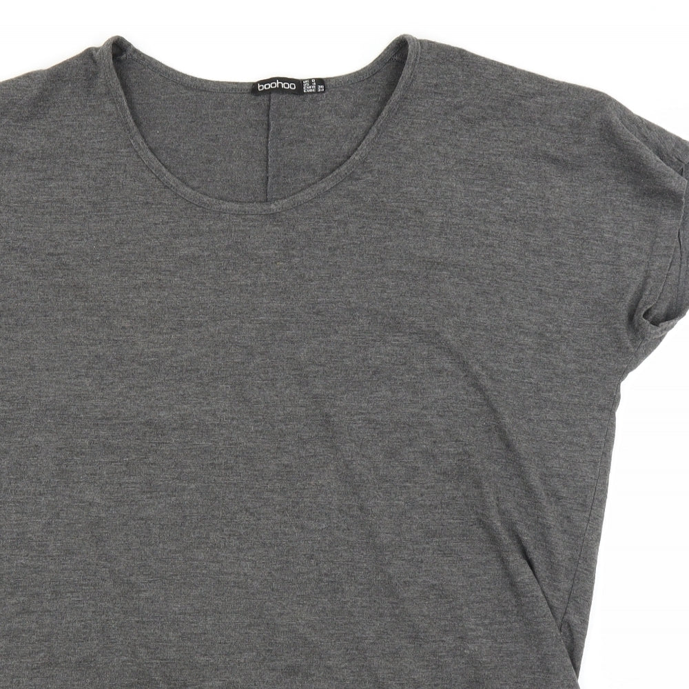 Boohoo Womens Grey   Basic T-Shirt Size 8