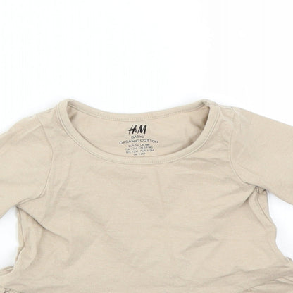 H&M Girls Brown   Basic T-Shirt Size 0-3 Months