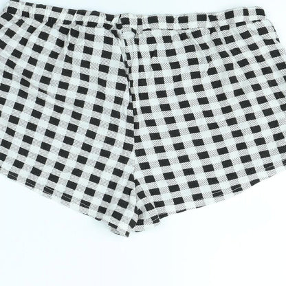 Girls On Film Womens Black Herringbone  Cut-Off Shorts Size 12