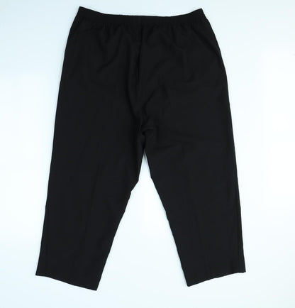 Womens UK Size 18 BM Regular Fit Dress Pants Black Trousers
