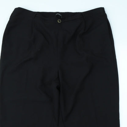 Womens UK Size 18 BM Regular Fit Dress Pants Black Trousers