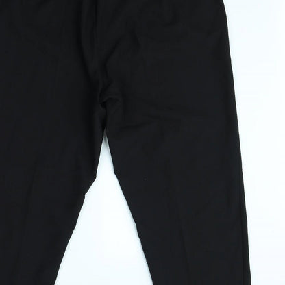 Womens UK Size 18 BM Regular Fit Dress Pants Black Trousers