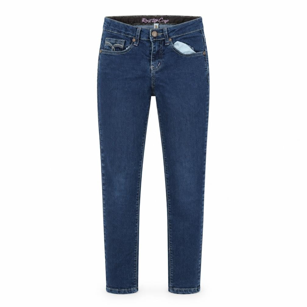 Front view of Denim & Co. women’s blue skinny jeans, size UK 6, 30-inch leg