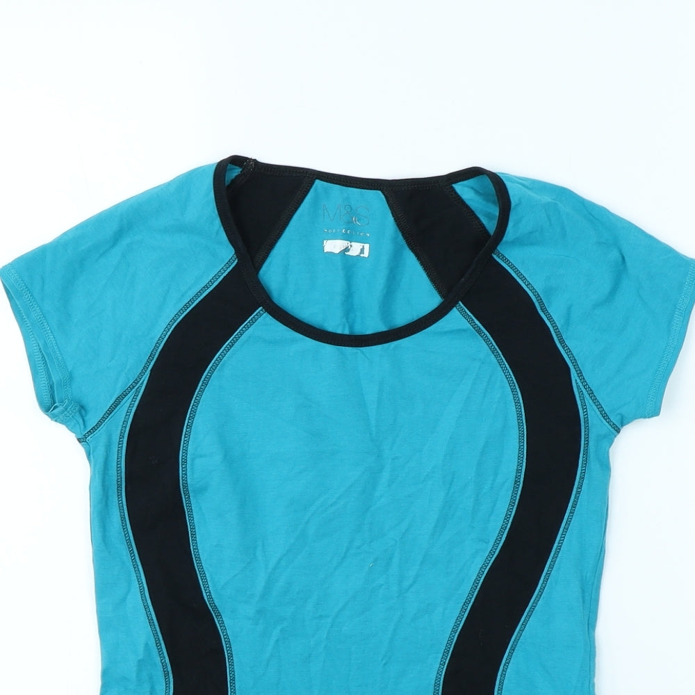 Marks & Spencer Womens Blue   Basic T-Shirt Size 8
