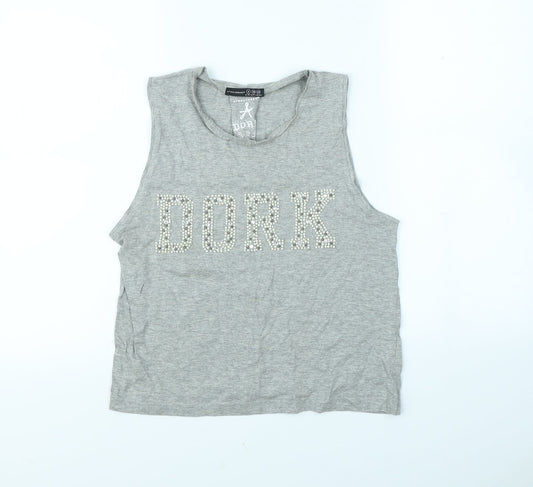 Womens UK Size 8 Atmosphere Grey Cropped Tank