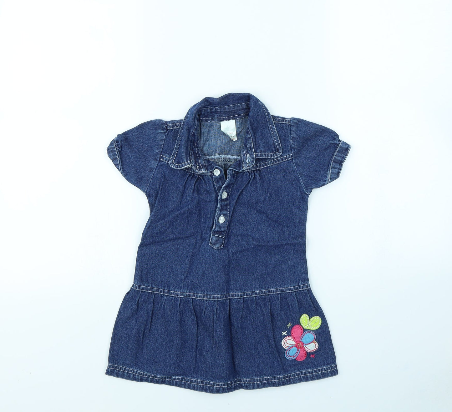 Tiny Ted Girls Blue   Pinafore/Dungaree Dress  Size 12 Months