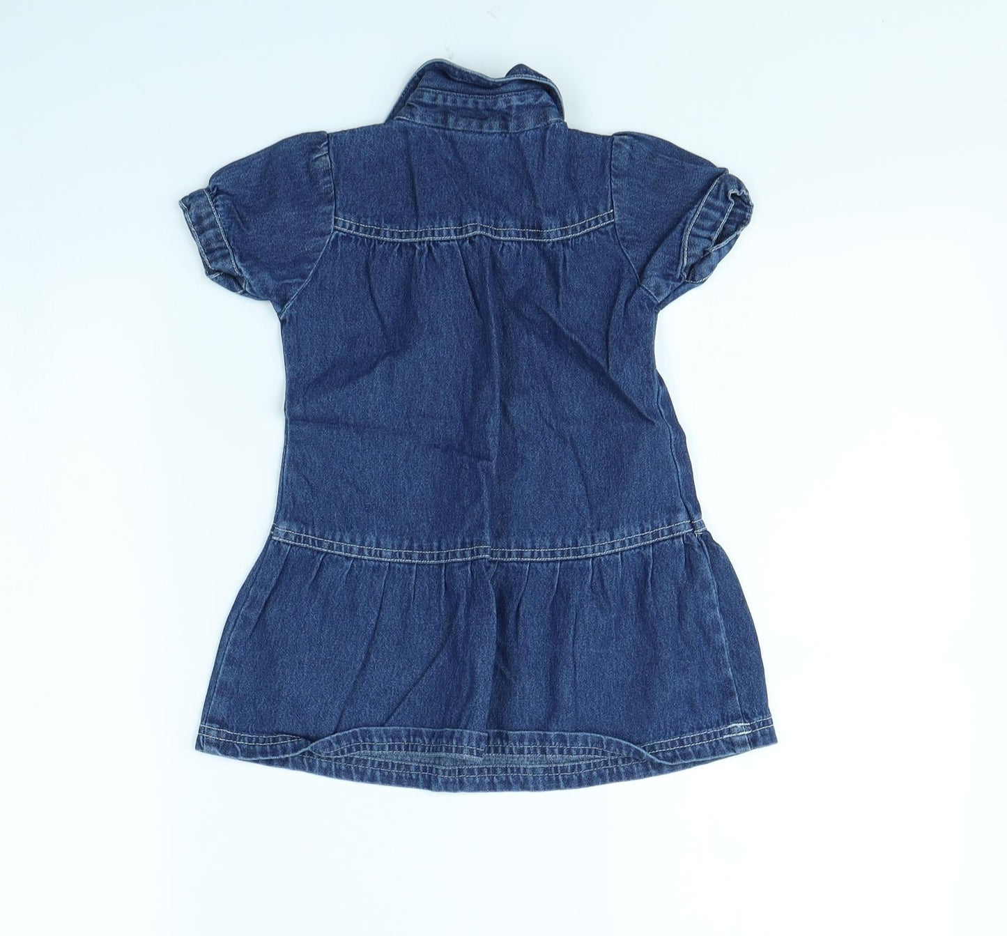 Tiny Ted Girls Blue   Pinafore/Dungaree Dress  Size 12 Months