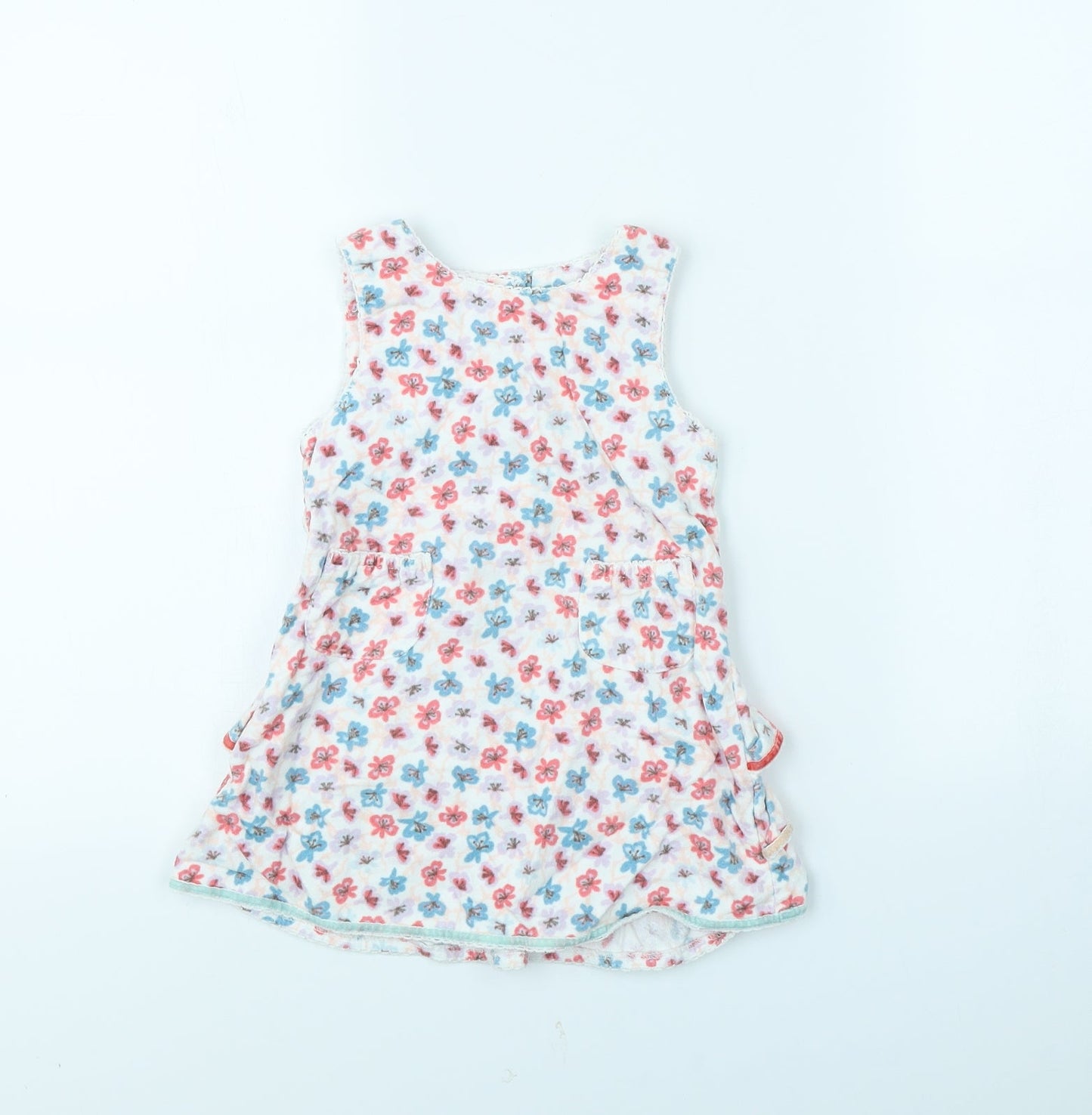 John Lewis Girls White Floral  Fit & Flare  Size 12 Months