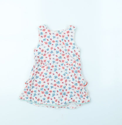 John Lewis Girls White Floral  Fit & Flare  Size 12 Months