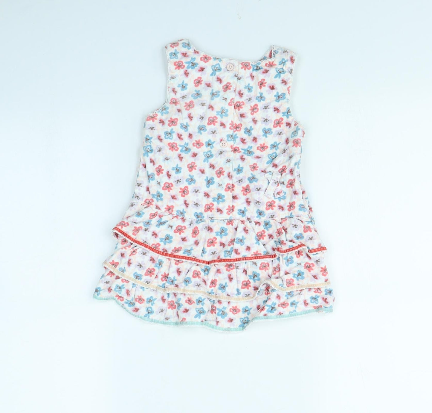 John Lewis Girls White Floral  Fit & Flare  Size 12 Months