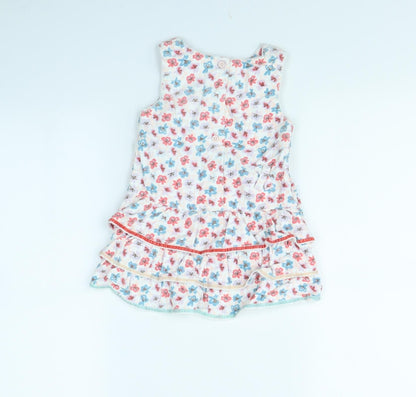 John Lewis Girls White Floral  Fit & Flare  Size 12 Months