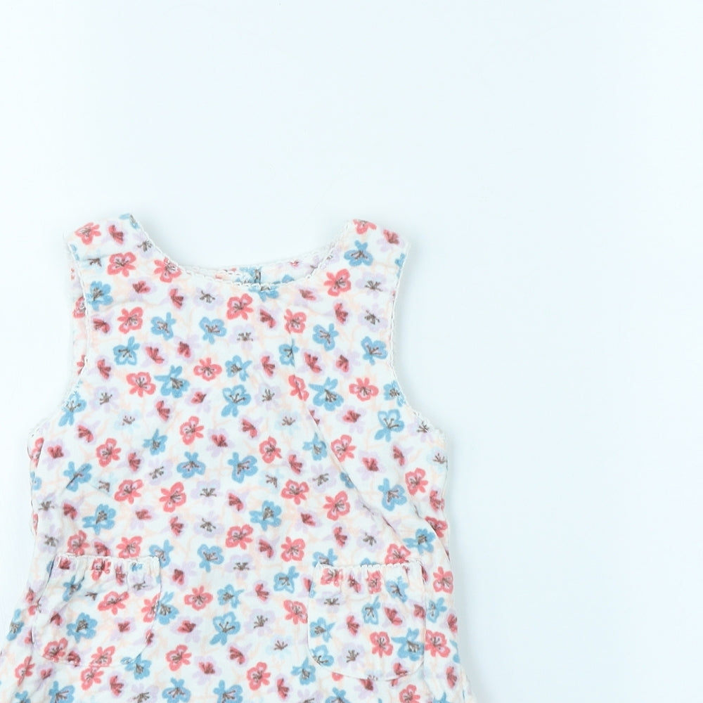 John Lewis Girls White Floral  Fit & Flare  Size 12 Months