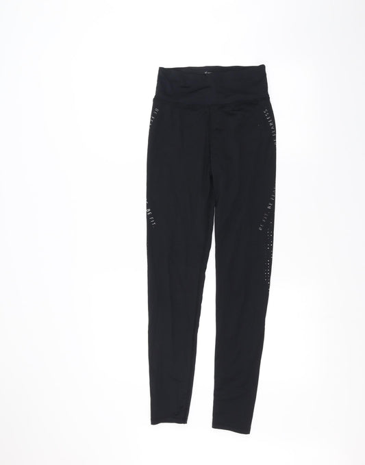 Womens UK Size XS Workout  Jogger Black Leggings