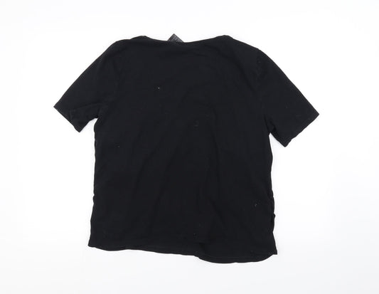 Womens UK Size L H&M Black Basic T-Shirt