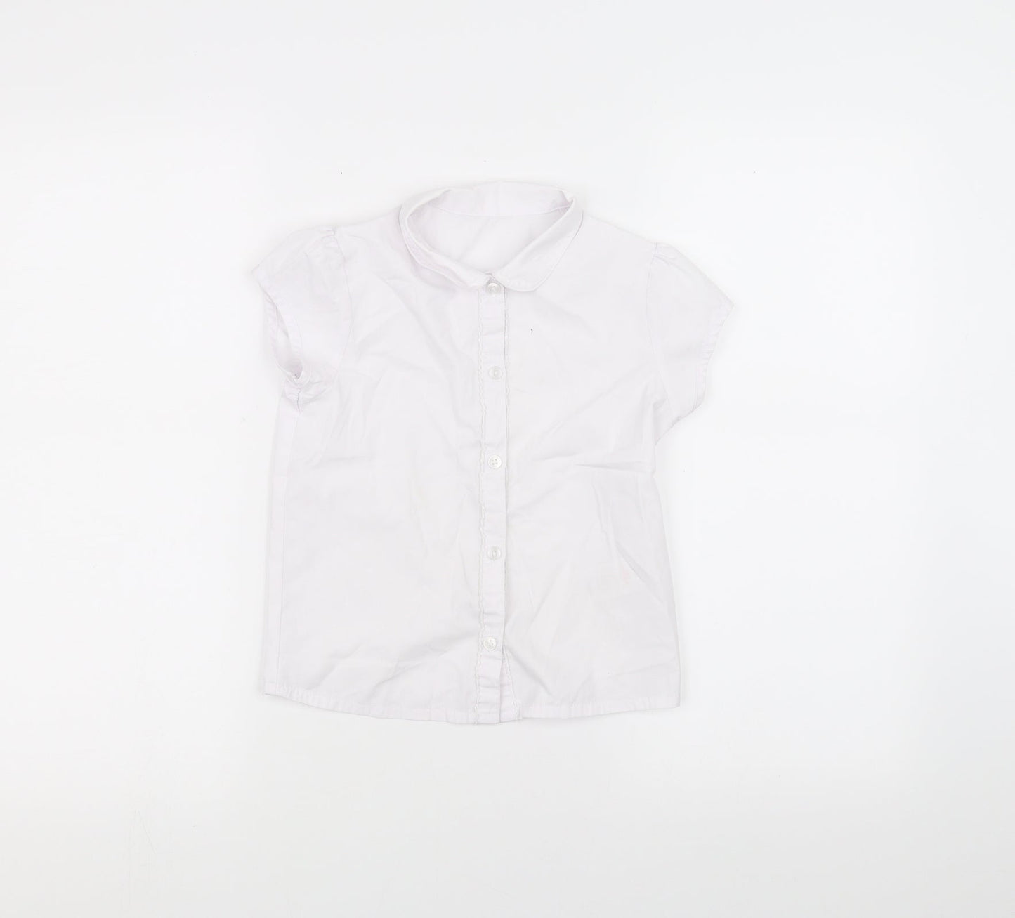George Girls White   Basic Button-Up Size 6-7 Years