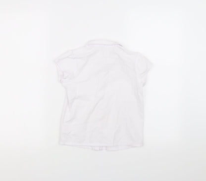 George Girls White   Basic Button-Up Size 6-7 Years