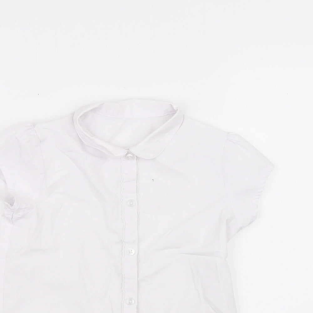 George Girls White   Basic Button-Up Size 6-7 Years