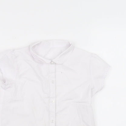 George Girls White   Basic Button-Up Size 6-7 Years
