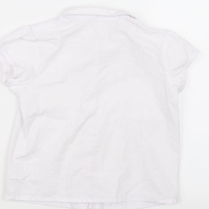 George Girls White   Basic Button-Up Size 6-7 Years
