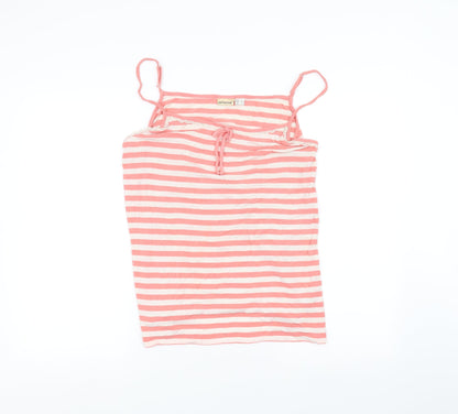 Jolinesse Womens White Striped  Basic T-Shirt Size 14