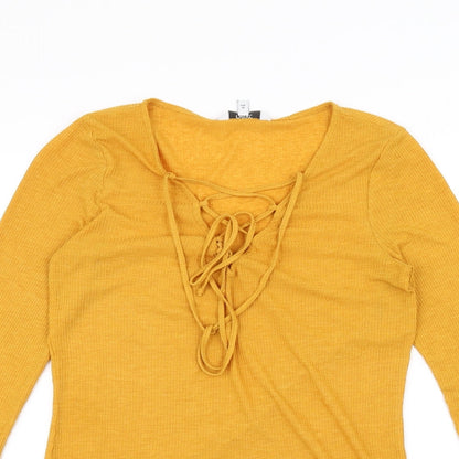 Womens UK Size 10 NEXT Yellow Basic T-Shirt