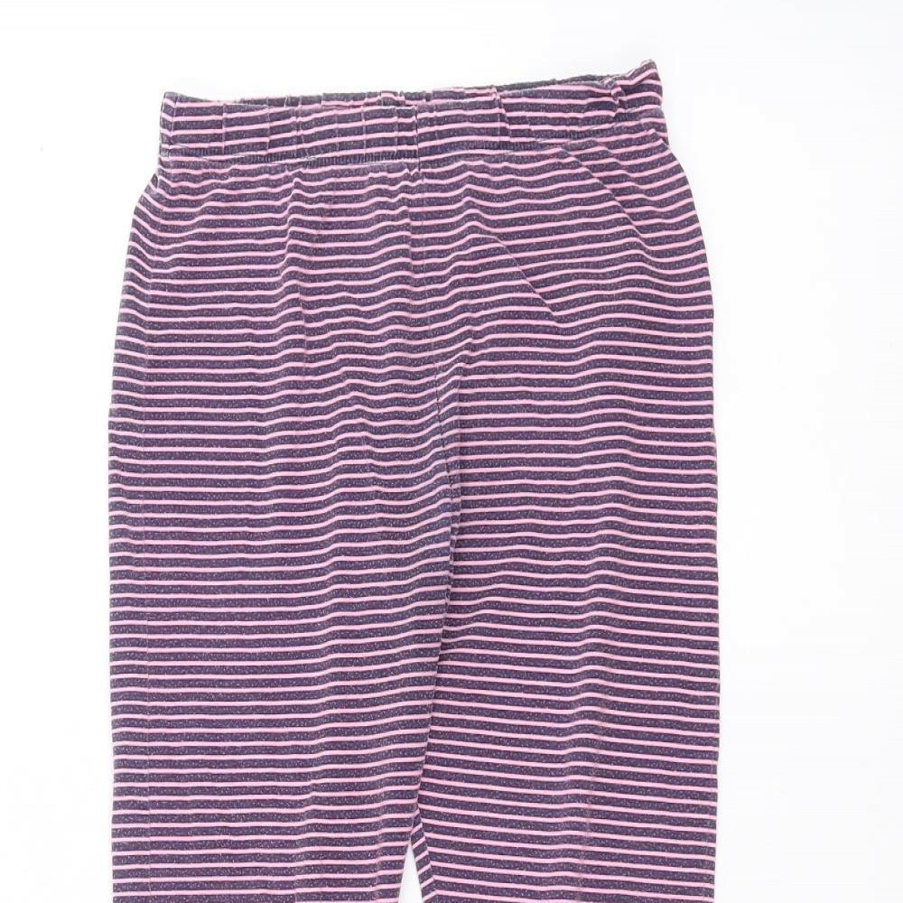 F&F Girls Blue Striped  Sweatpants Trousers Size 7-8 Years