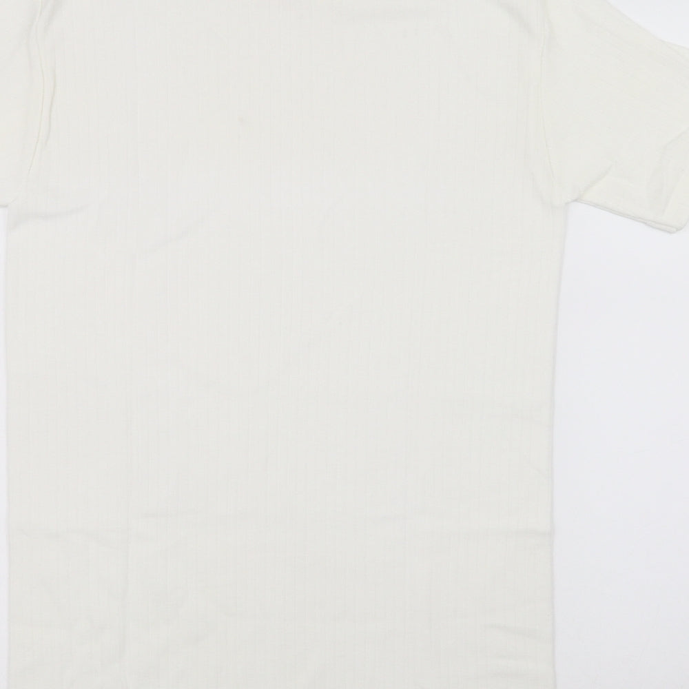 Womens UK Size M Preworn White Basic T-Shirt