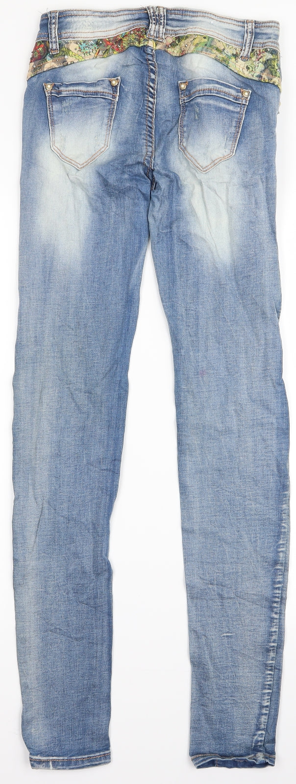 Womens UK Size XS Preworn Regular Fit Skinny Clear Jeans