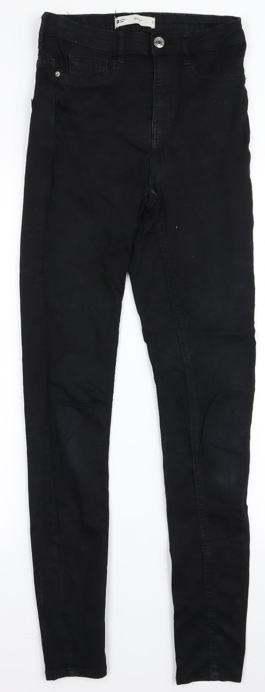 Womens UK Size S molly Regular Fit Skinny Black Jeans