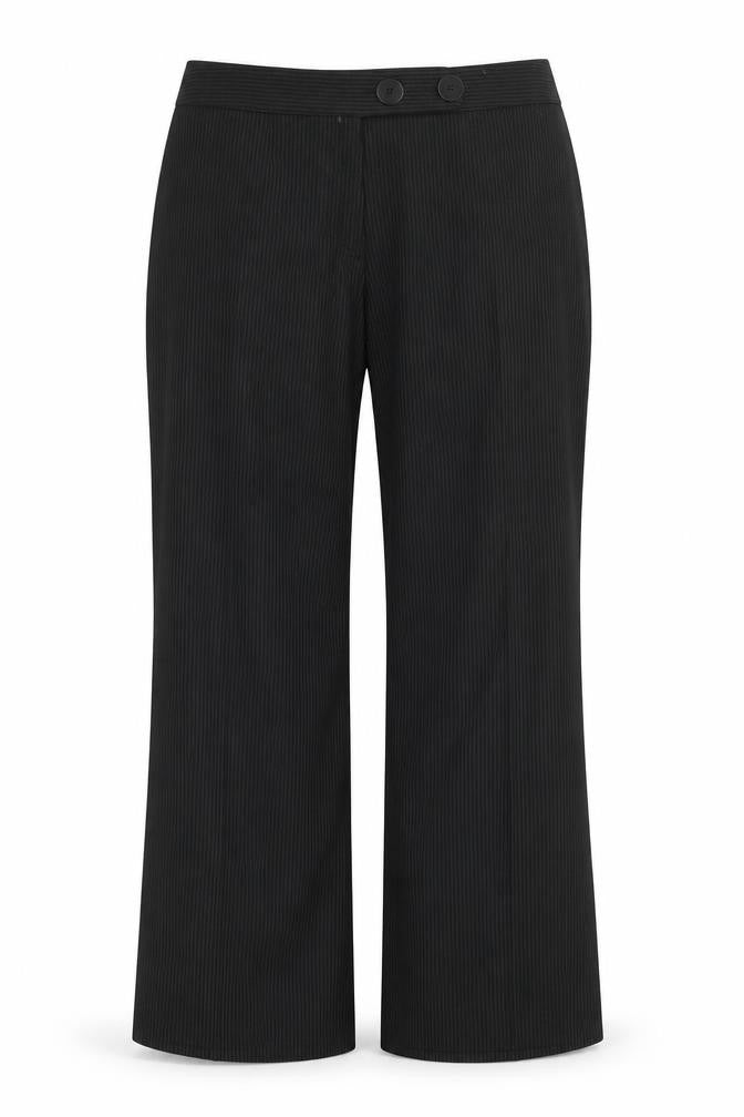 Marks & Spencer Womens Black Striped  Trousers  Size 16 L22 in