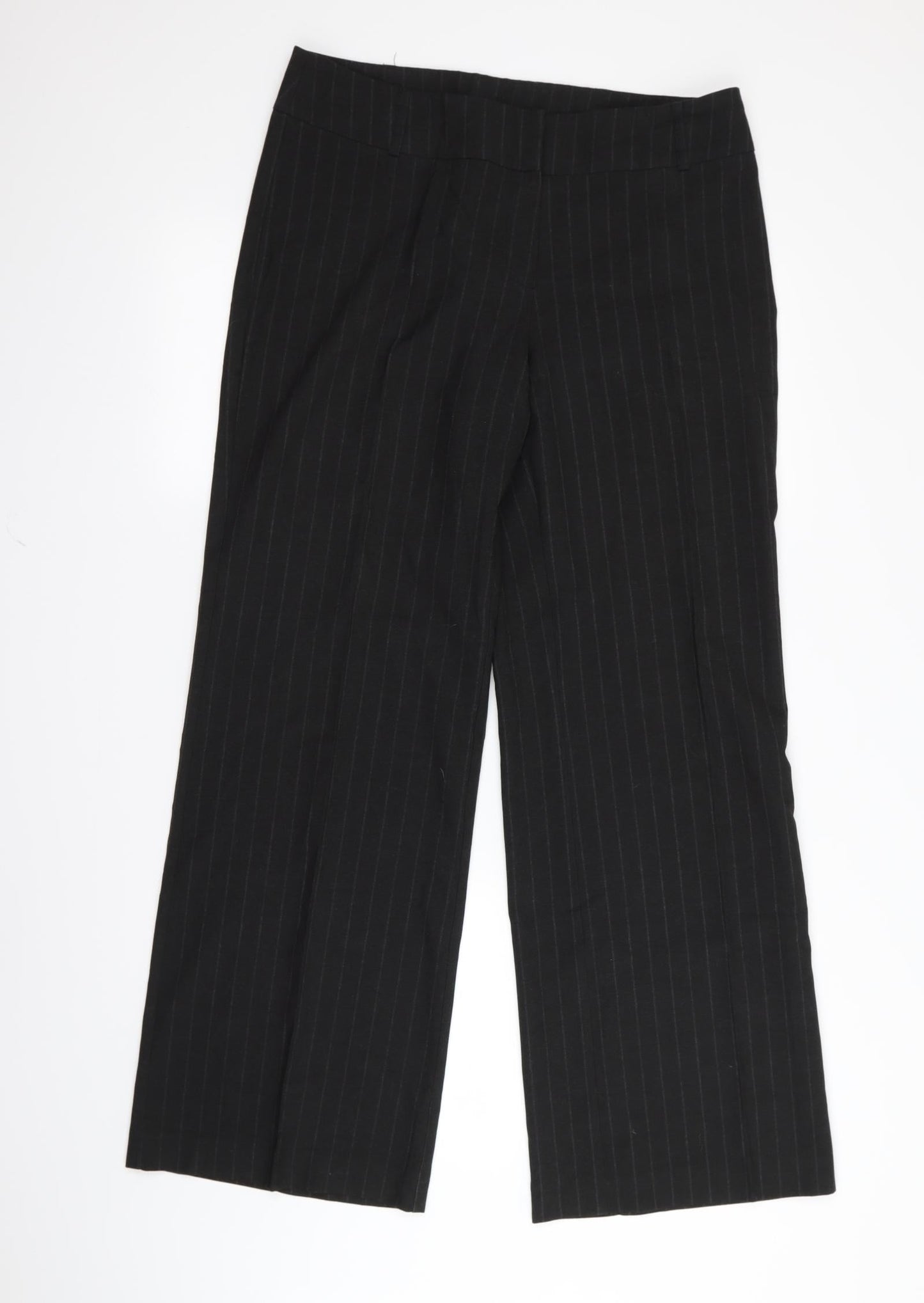 Womens UK Size 12 Preworn Regular Fit  Black Trousers