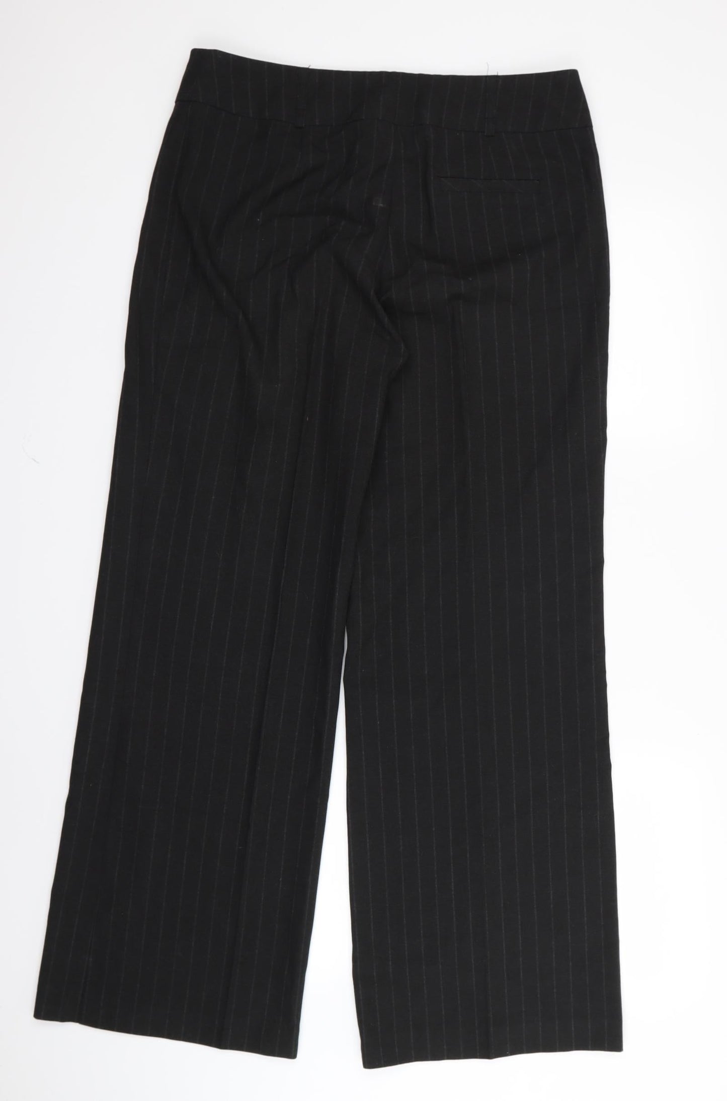 Womens UK Size 12 Preworn Regular Fit  Black Trousers