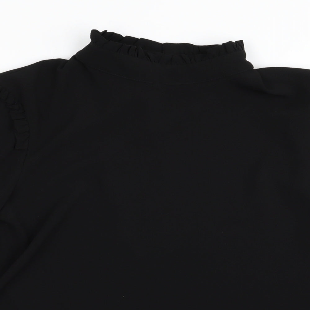 joy bla Womens Black   Basic Blouse Size M